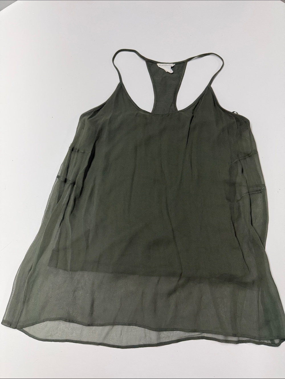 Club Monaco Olive Green Sheer Racerback Camisole